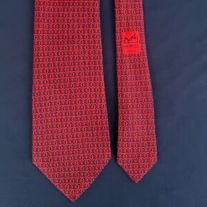 Hermès Red and Blue Patterned Tie